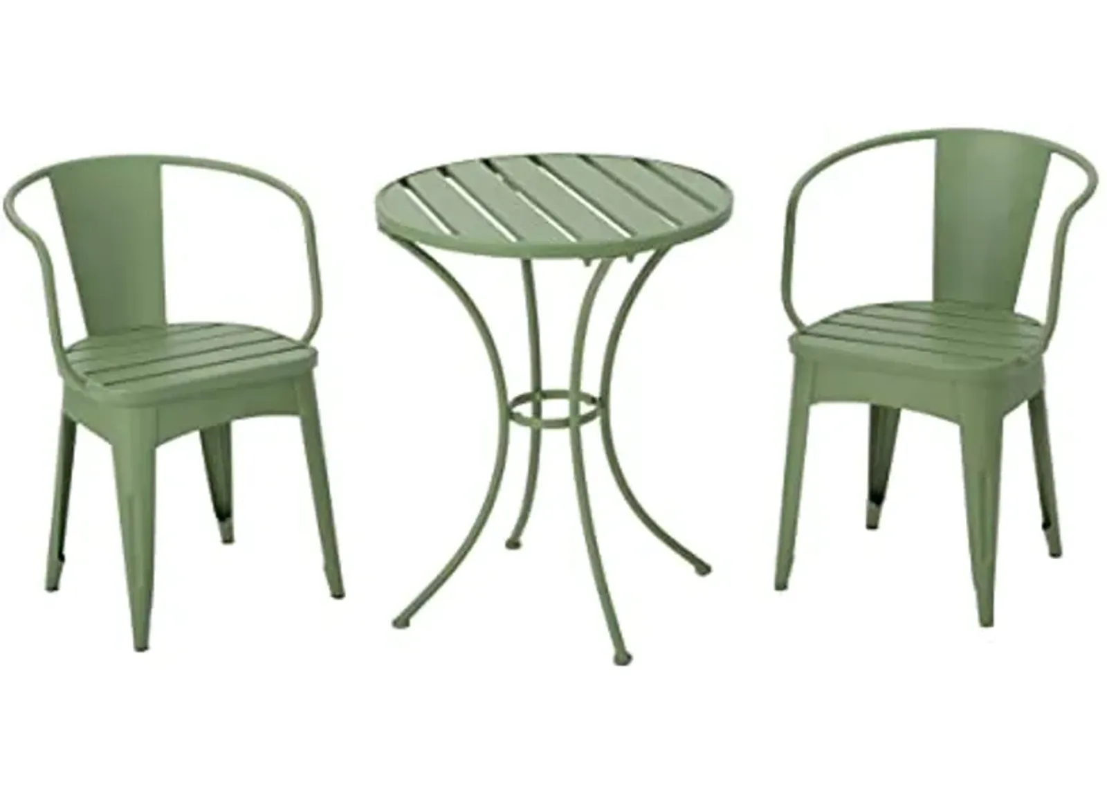 Christopher Knight Home Colmar Outdoor Iron Bistro Set, 3-Pcs Set, Matte Green