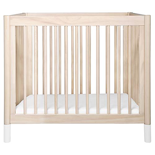 Babyletto Gelato 4-in-1 Convertible Mini Crib in Washed Natural and White, Greenguard Gold Certified