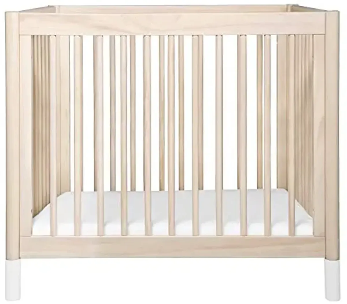 Babyletto Gelato 4-in-1 Convertible Mini Crib in Washed Natural and White, Greenguard Gold Certified