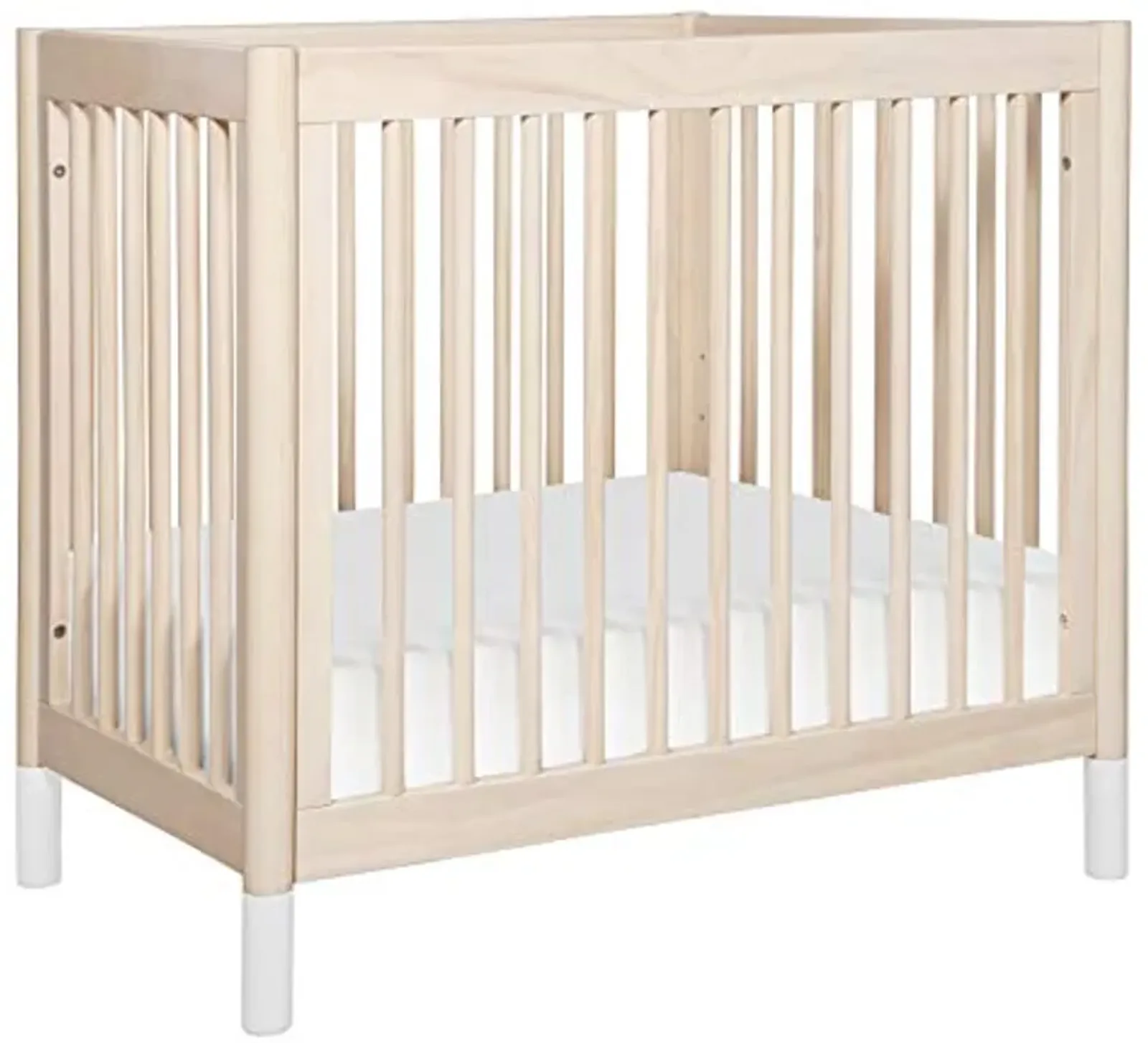 Babyletto Gelato 4-in-1 Convertible Mini Crib in Washed Natural and White, Greenguard Gold Certified