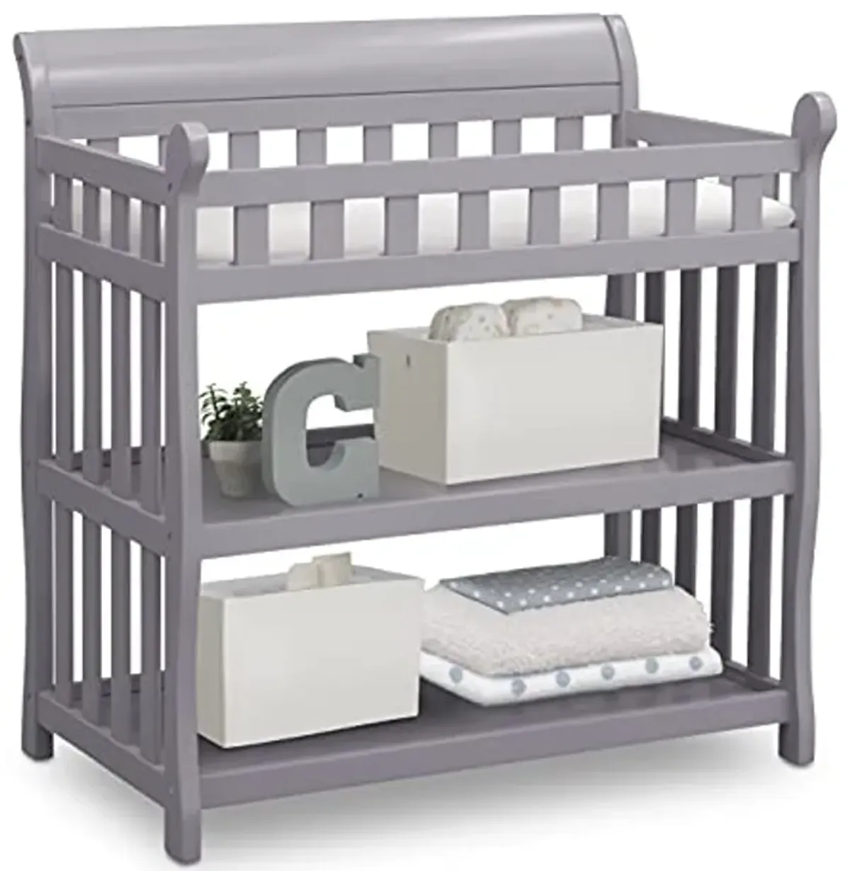 Delta Children Eclipse Changing Table with Changing Pad, Grey