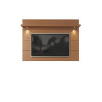 Manhattan Comfort Cabrini Wall Mounted Television Panel with LED Lights, 71.25, 75 Inches, Maple Cream