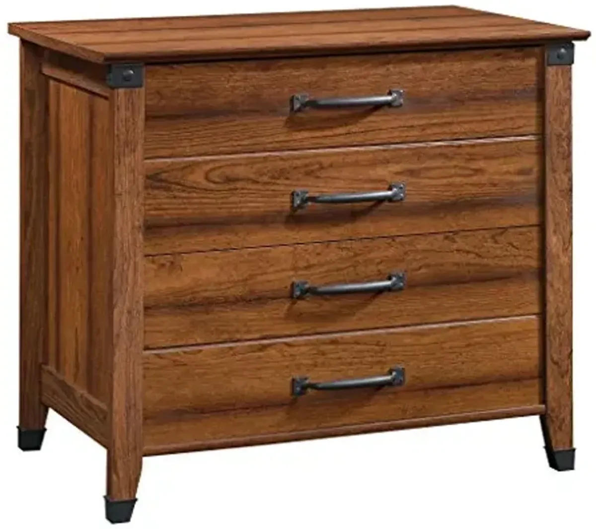 Sauder Carson Forge 2 Drawer Lateral File Cabinet, Rustic Vintage Style Filing Drawers, in Washington Cherry