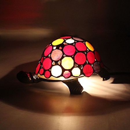 Royal-Tiffany Style European Creative Colorful Round Pieces Turtle Tortoise Cuckold Table Lamp Children's Lamp Night Light