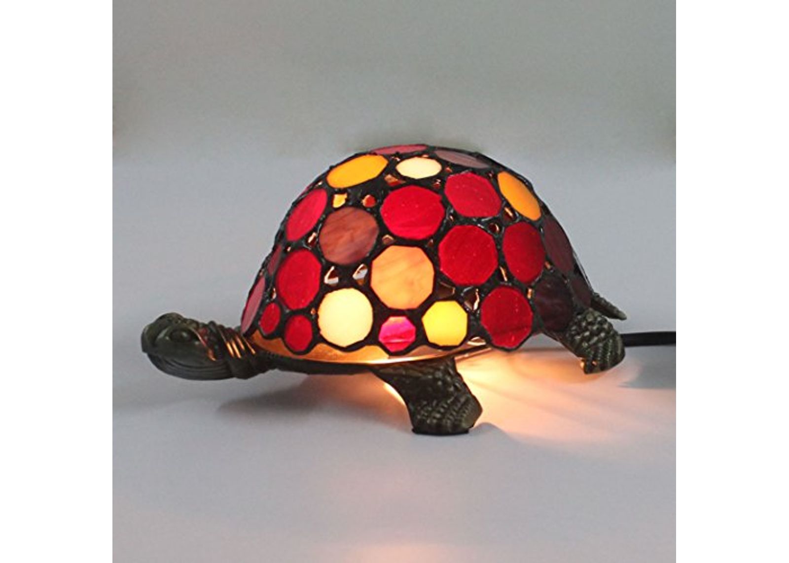 Royal-Tiffany Style European Creative Colorful Round Pieces Turtle Tortoise Cuckold Table Lamp Children's Lamp Night Light