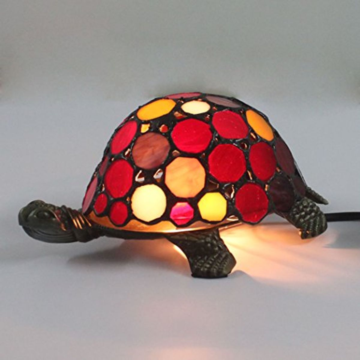 Royal-Tiffany Style European Creative Colorful Round Pieces Turtle Tortoise Cuckold Table Lamp Children's Lamp Night Light