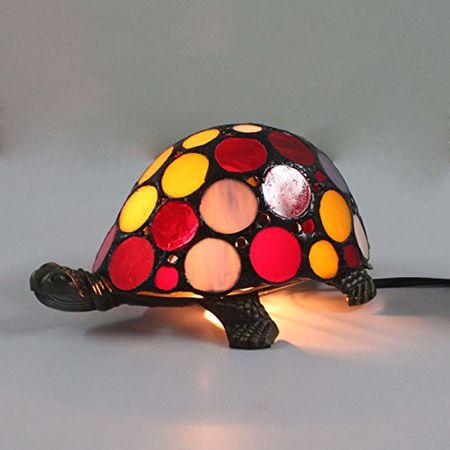 Royal-Tiffany Style European Creative Colorful Round Pieces Turtle Tortoise Cuckold Table Lamp Children's Lamp Night Light