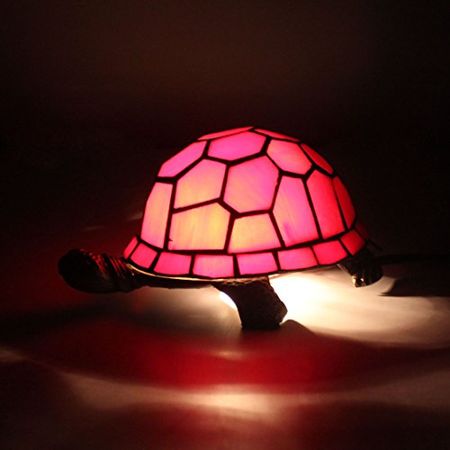 Royal-Tiffany Style European Creative Red Turtle Tortoise Cuckold Table Lamp Children's Lamp Night Light