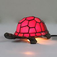 Royal-Tiffany Style European Creative Red Turtle Tortoise Cuckold Table Lamp Children's Lamp Night Light