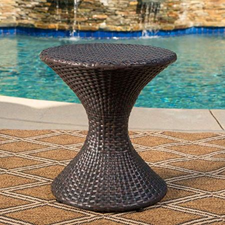 Christopher Knight Home Franklin Outdoor Wicker Hourglass Side Table, Multibrown