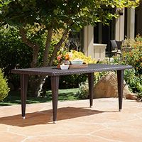 Christopher Knight Home Dominica Outdoor Wicker Rectangular Dining Table, Multibrown