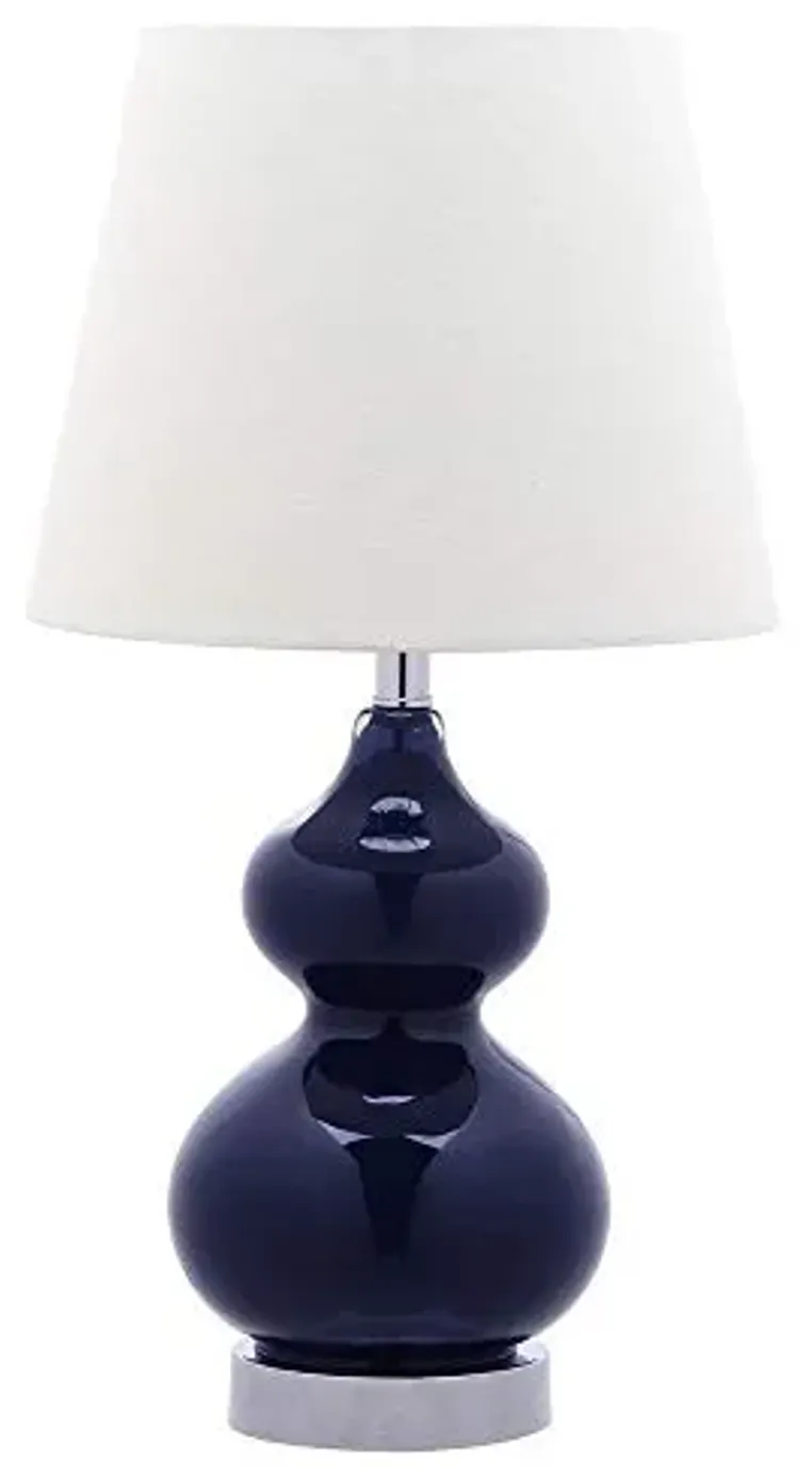 Safavieh Kids Lighting Collection Eva Navy Double Gourd 19-inch Bedroom Living Room Home Office Desk Nightstand Table Lamp (LED Bulb Included)