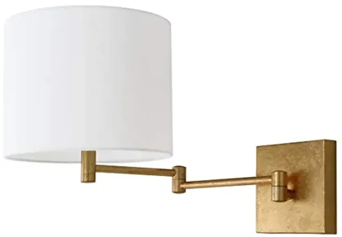 SAFAVIEH Lighting Collection Lillian Modern Contemporary Gold Bedroom Bathroom Vanity Hallway Foyer Living Room Wall Sconce Set of 2 (LED Bulbs Included)