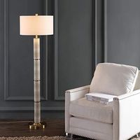 SAFAVIEH Lighting Collection Marcello Modern Art Deco Faux Snakeskin Off-White 61-inch Living Room Bedroom Home Office Standing Floor Lamp (LED Bulb Included)