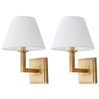 SAFAVIEH Lighting Collection Pauline Modern Contemporary Gold Bedroom Bathroom Vanity Hallway Foyer Living Room Wall Sconce Set of 2 (LED Bulbs Included)