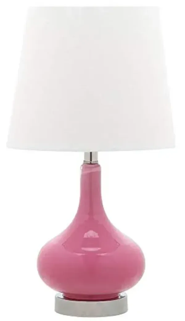 Safavieh Kids Lighting Collection Amy Pink Gourd 18-inch Bedroom Living Room Home Office Desk Nightstand Table Lamp (LED Bulb Included)