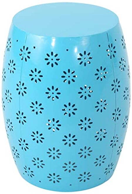 Christopher Knight Home Soleil Outdoor 15" Iron Side Table, Blue