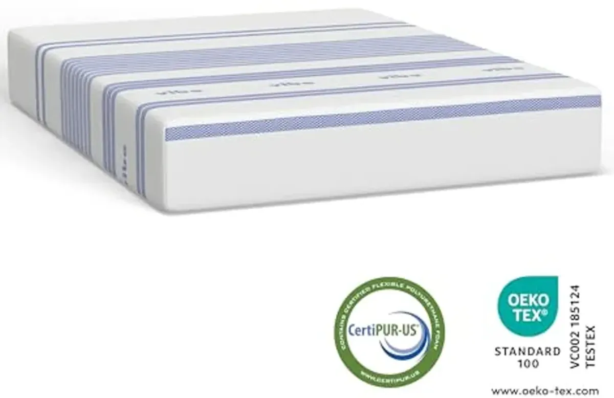 Vibe Gel Memory Foam Mattress, 12-Inch CertiPUR-US Certified Bed-in-a-Box, Twin XL, White