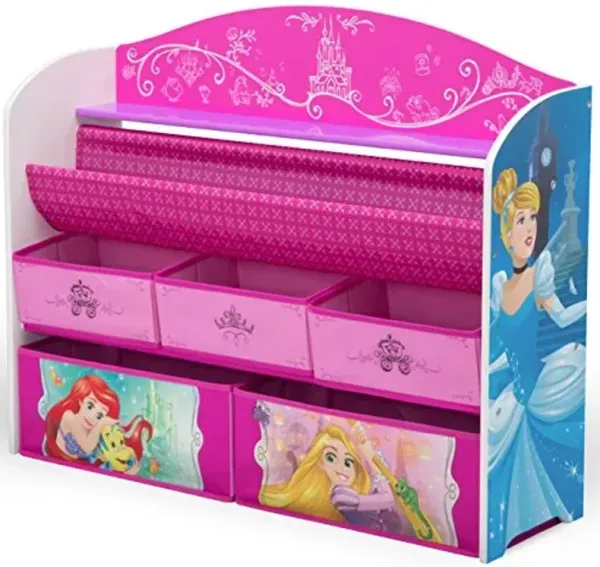 Delta Children Deluxe Book & Toy Organizer, Disney Princess