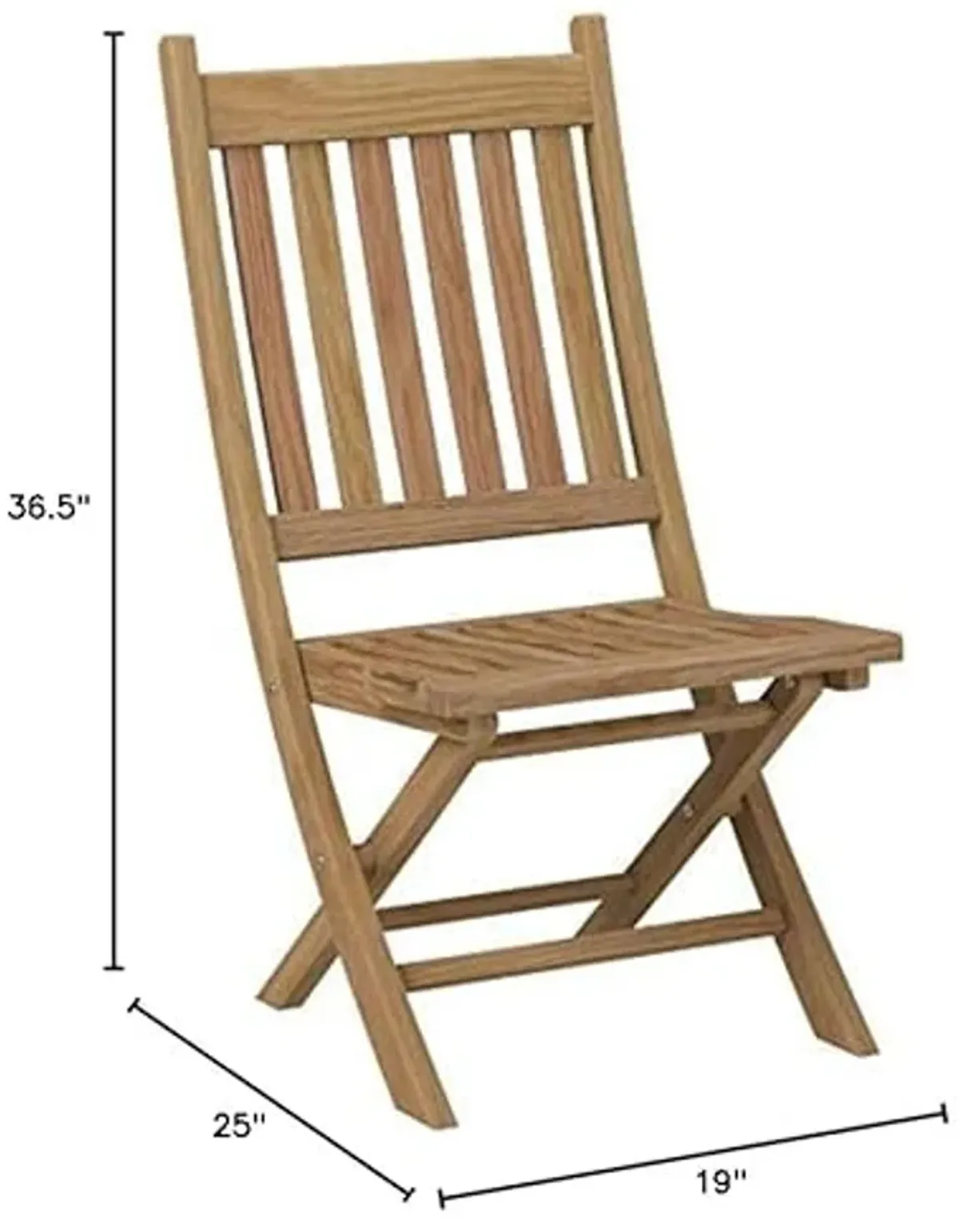 Modway EEI-2702-NAT Marina Premium Grade A Teak Wood Outdoor Patio Folding Chair, Natural