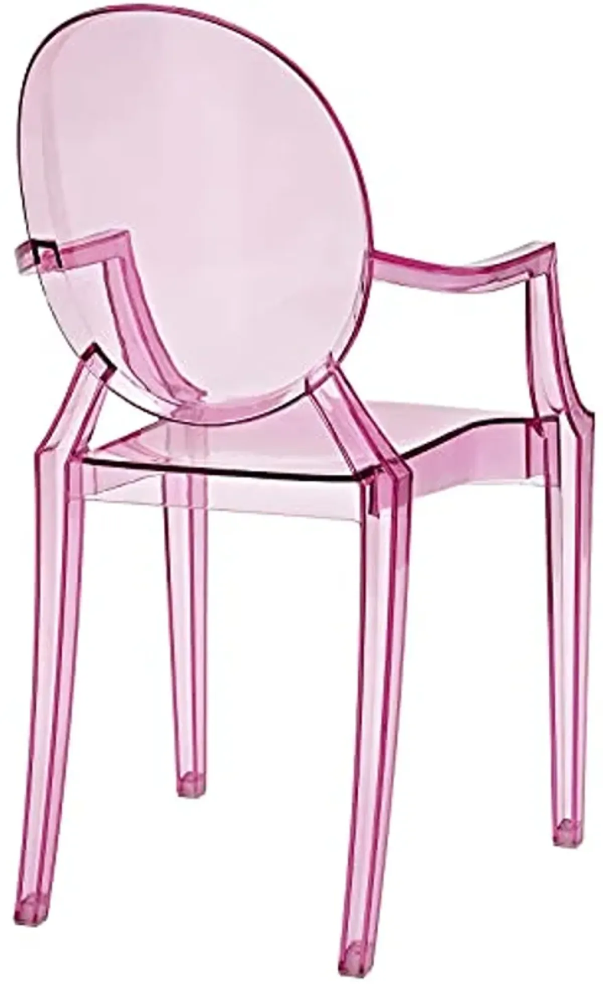 Modway Casper Modern Acrylic Stacking, Two Dining Armchairs, Pink