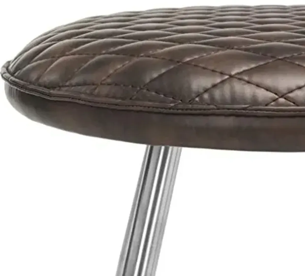 Safavieh American Homes Collection Brinley Mid-Century Modern Dark Brown and Silver 30-inch Stool