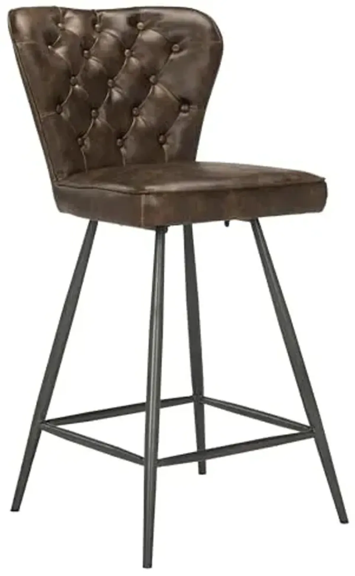 Safavieh American Homes Collection Ashby Modern Tufted Brown and Black Swivel 26-inch Counter Stool