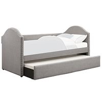 Homelegance Tarpen Fabric Upholstered Daybed with Trundle, Twin, Gray