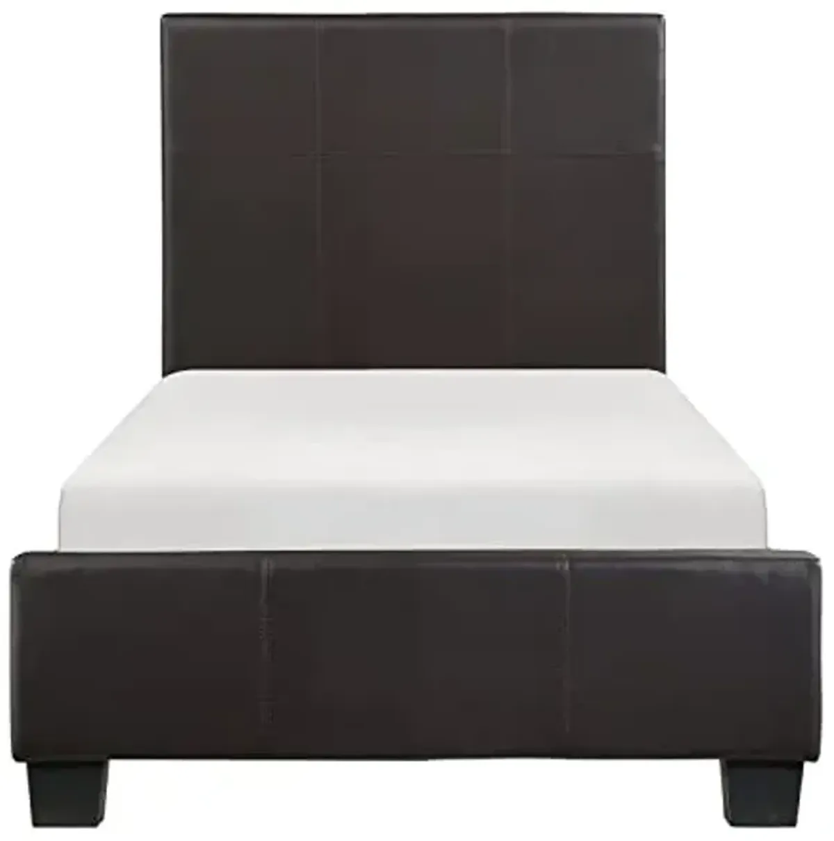 Homelegance Lorenzi Faux Leather Upholstered Platform Bed, Twin, Brown
