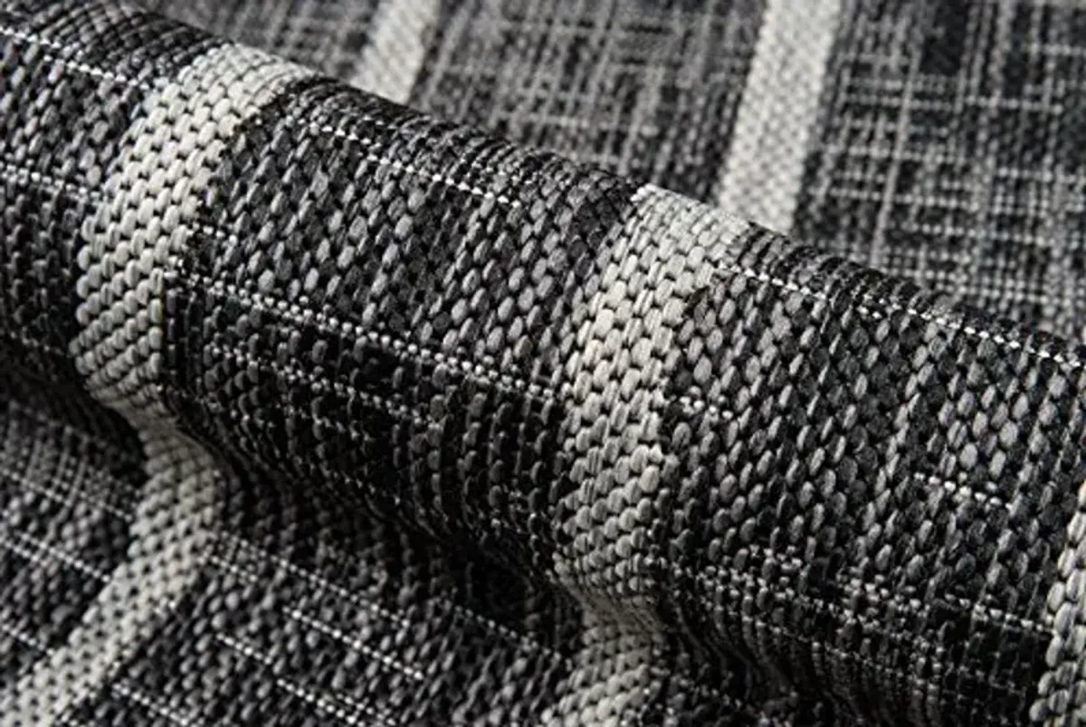 NOVOGRATZ Villa Collection Sicily Indoor/Outdoor Area Rug, 2'7" x 7'6" Runner, Charcoal