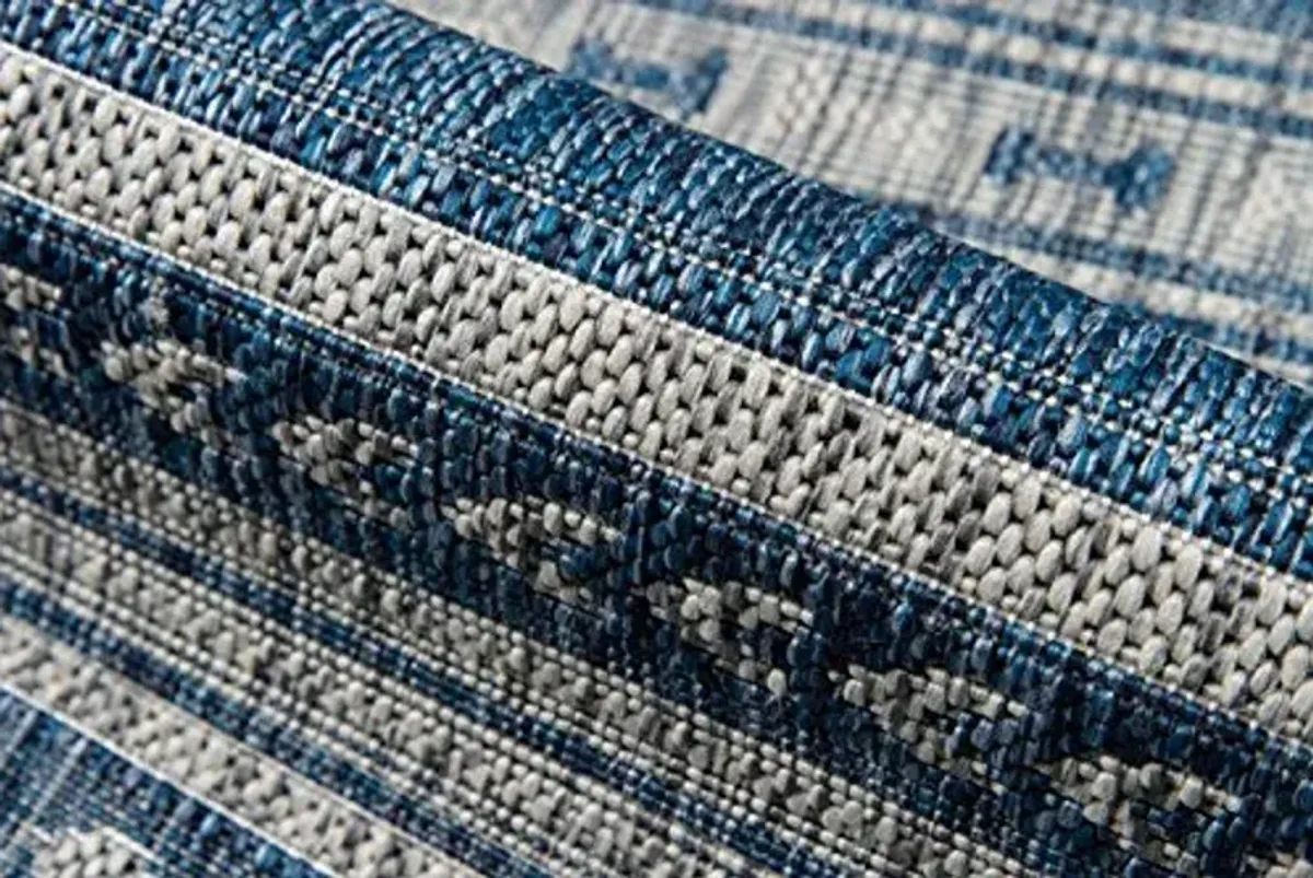 NOVOGRATZ Villa Collection Tuscany Indoor/Outdoor Area Rug, 3'3" x 5'0", Blue