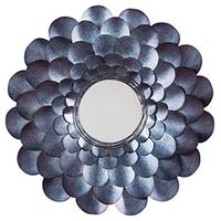 Signature Design by Ashley Deunoro Glam Floral Metal Framed Accent Mirror , Blue