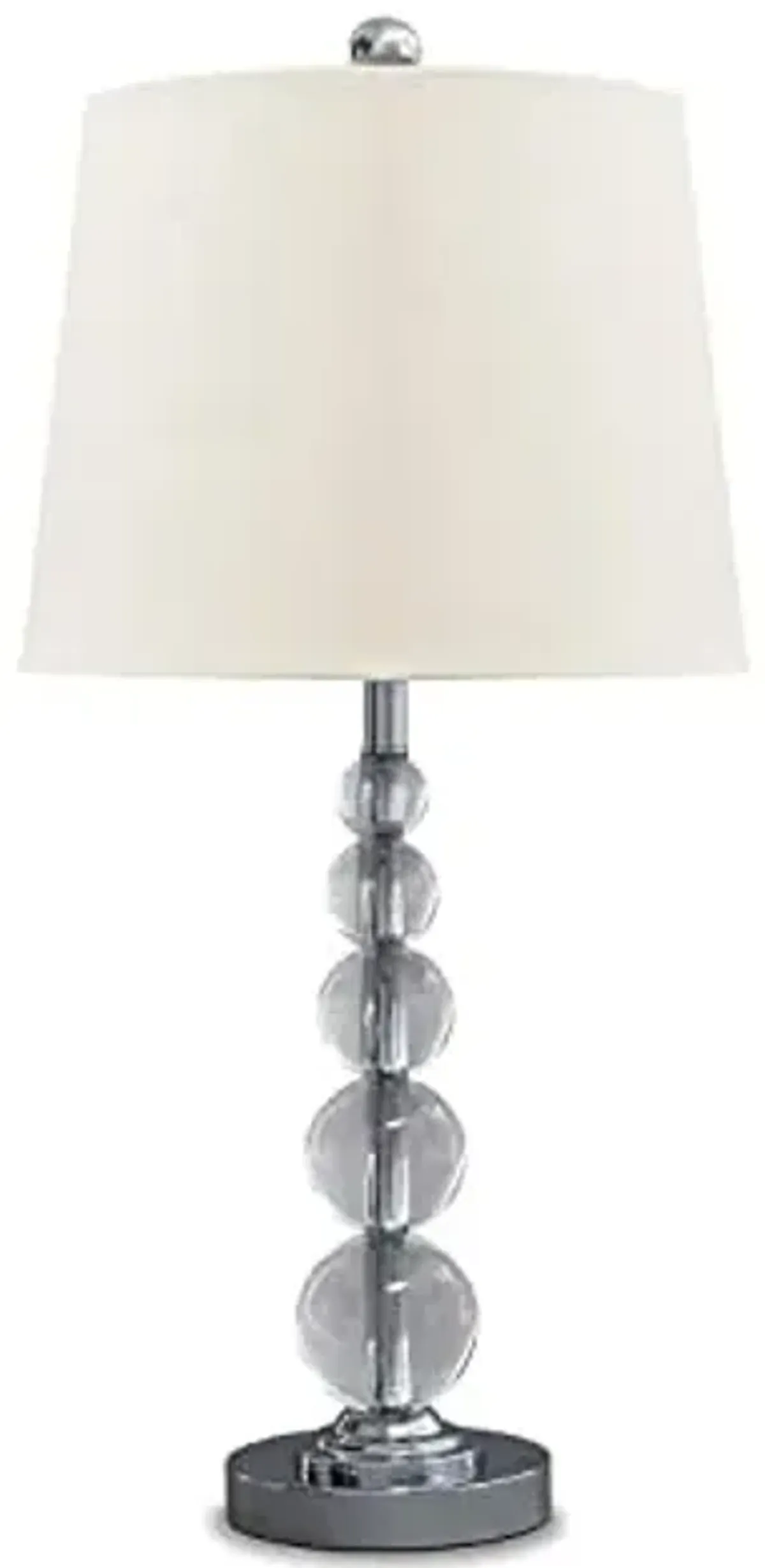 Signature Design by Ashley Joaquin 25.25" Crystal Table Lamp Set, 2 Count, Clear & Chrome Finish