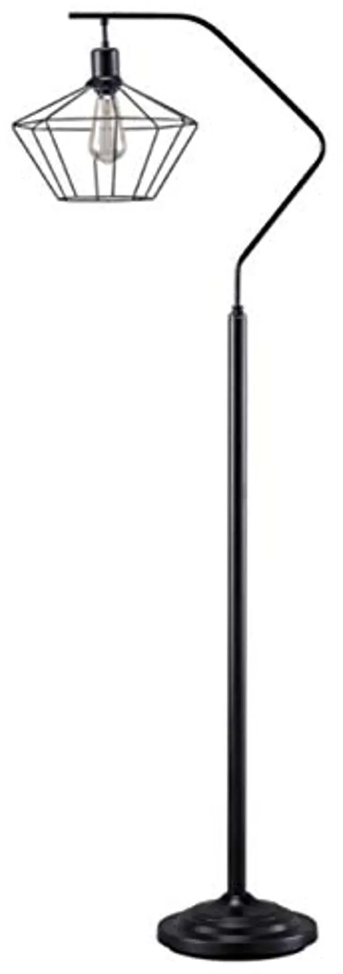 Signature Design by Ashley Makeika Industrial Floor Lamp with Metal Shade, 62", Black