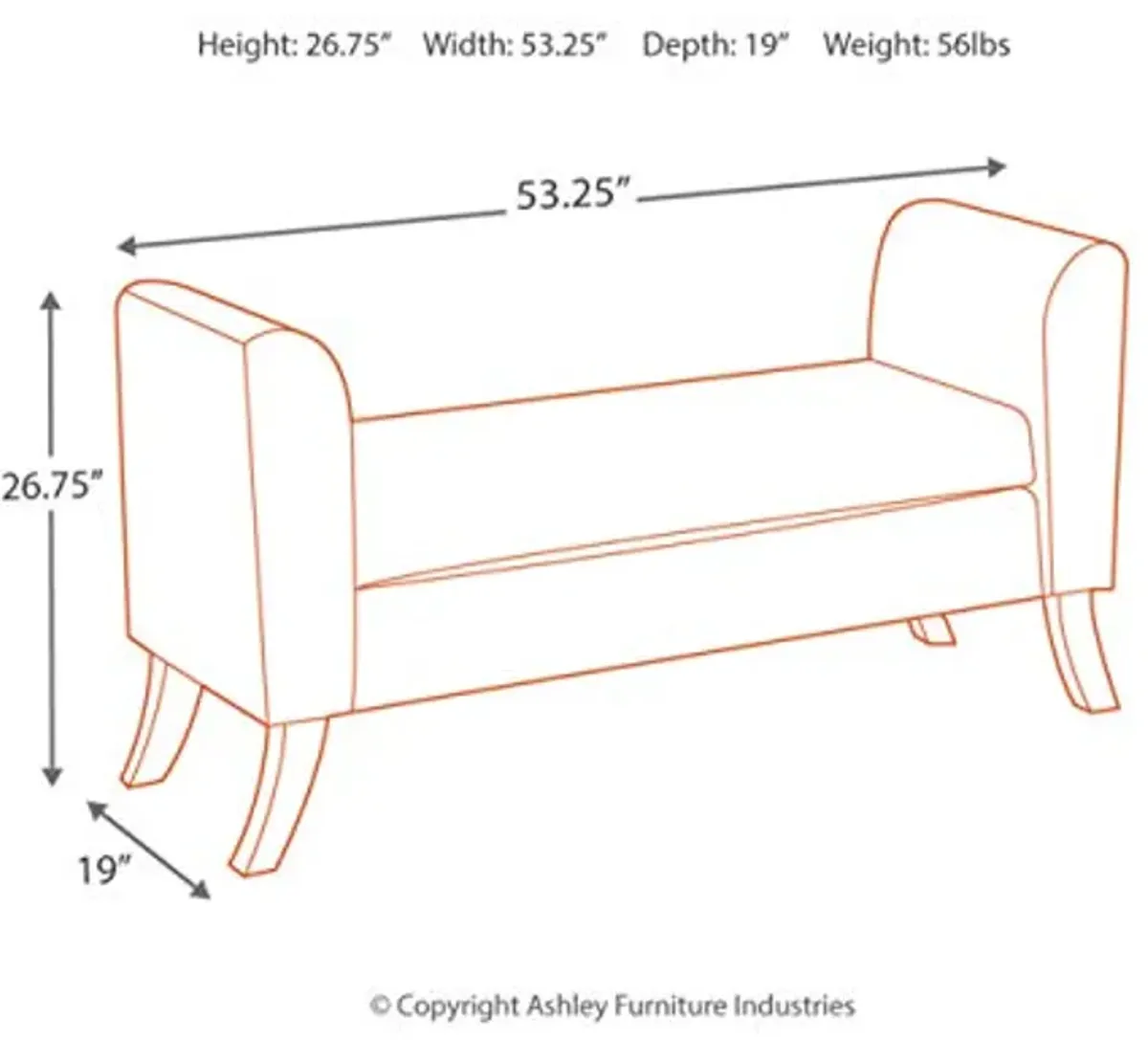 Signature Design by Ashley Upholstered Bench, Brown