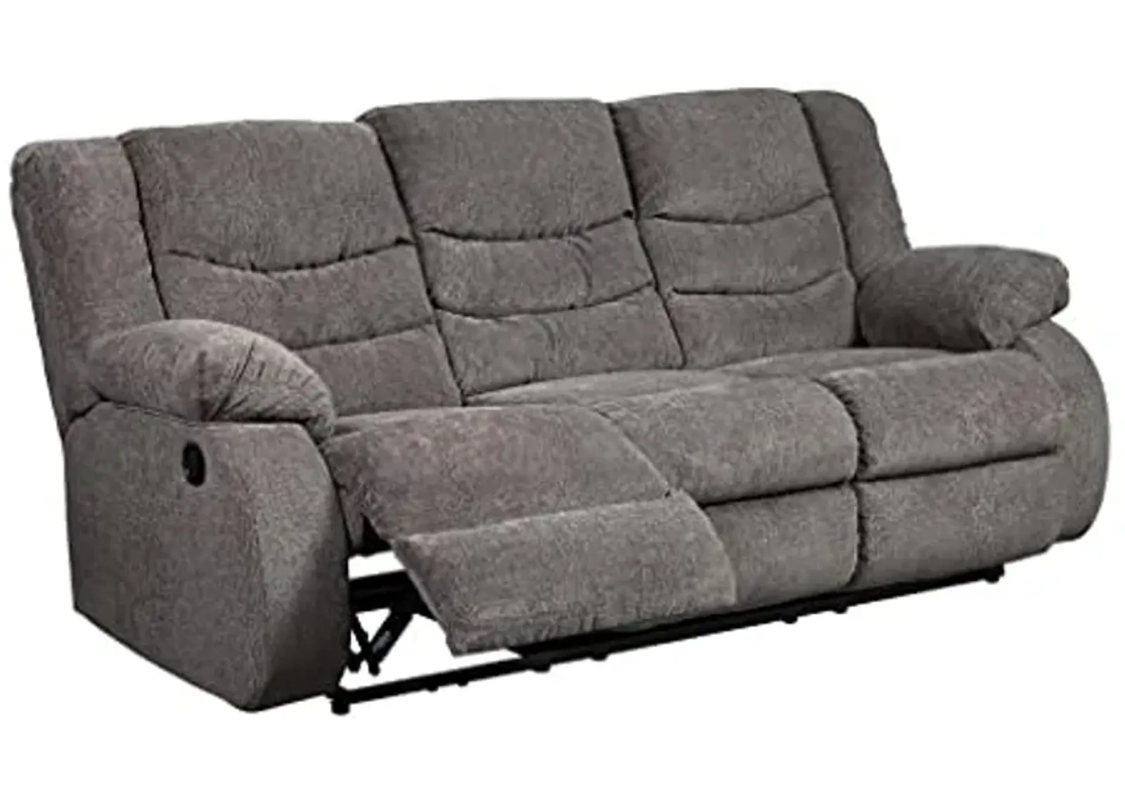 Signature Design by Ashley Tulen Modern Manual Pull Tab Reclining Sofa, Dark Gray