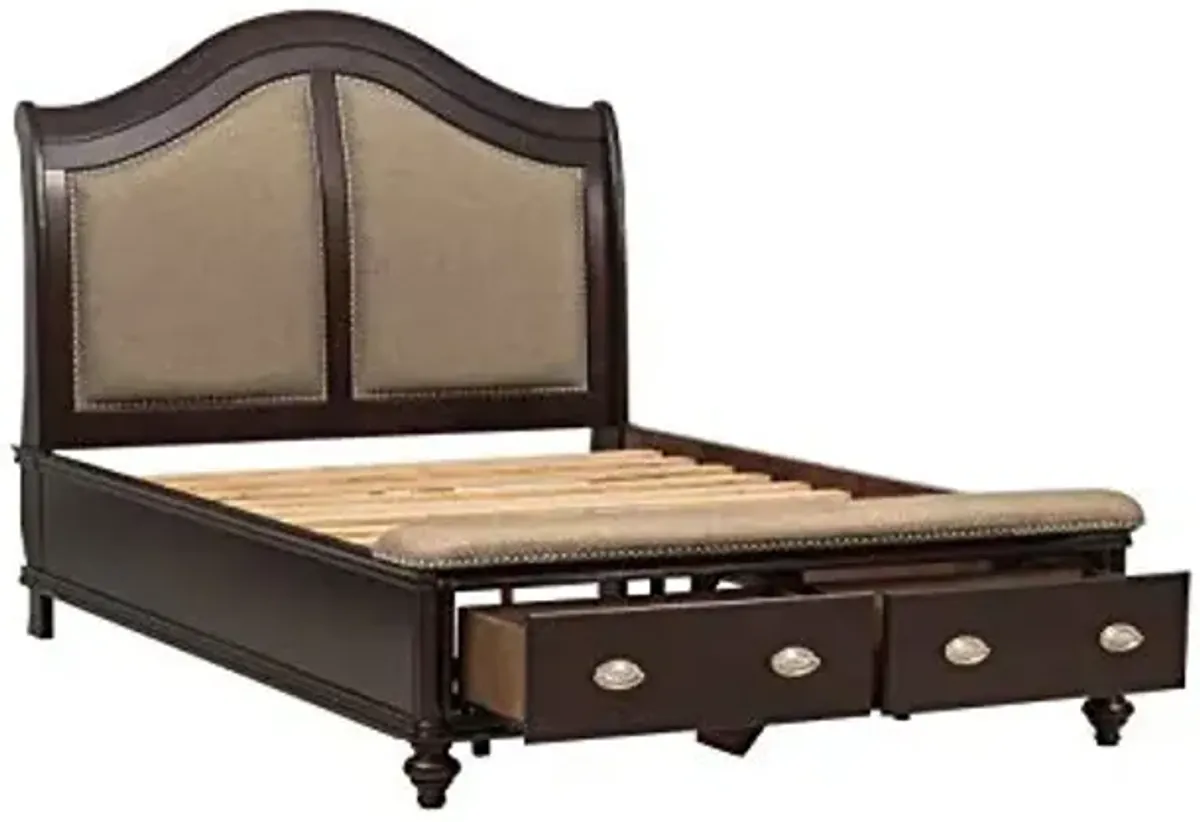 Homelegance Marston Dark Cherry Platform Storage Bedroom Set