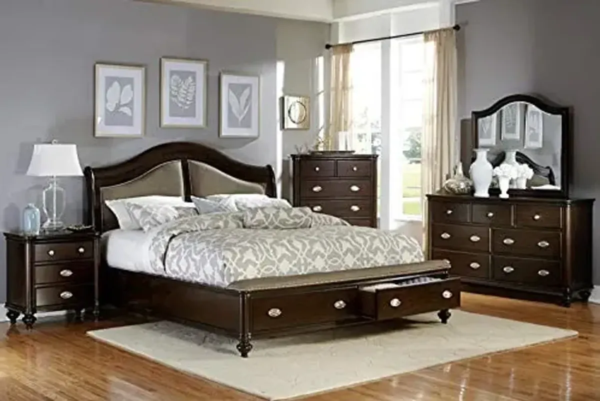 Homelegance Marston Dark Cherry Platform Storage Bedroom Set