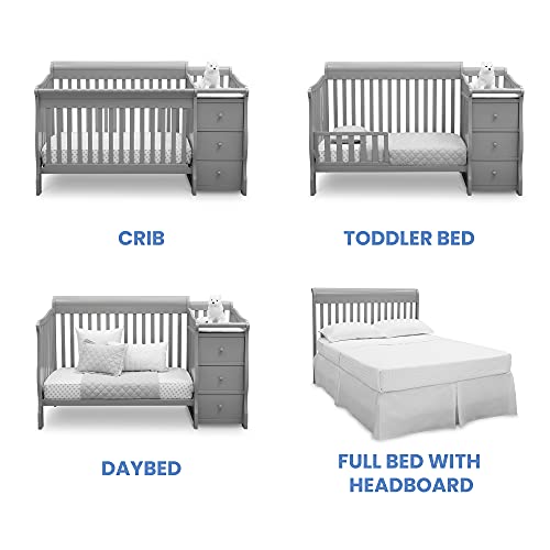 Delta Children Princeton Junction Convertible Crib N Changer, Grey