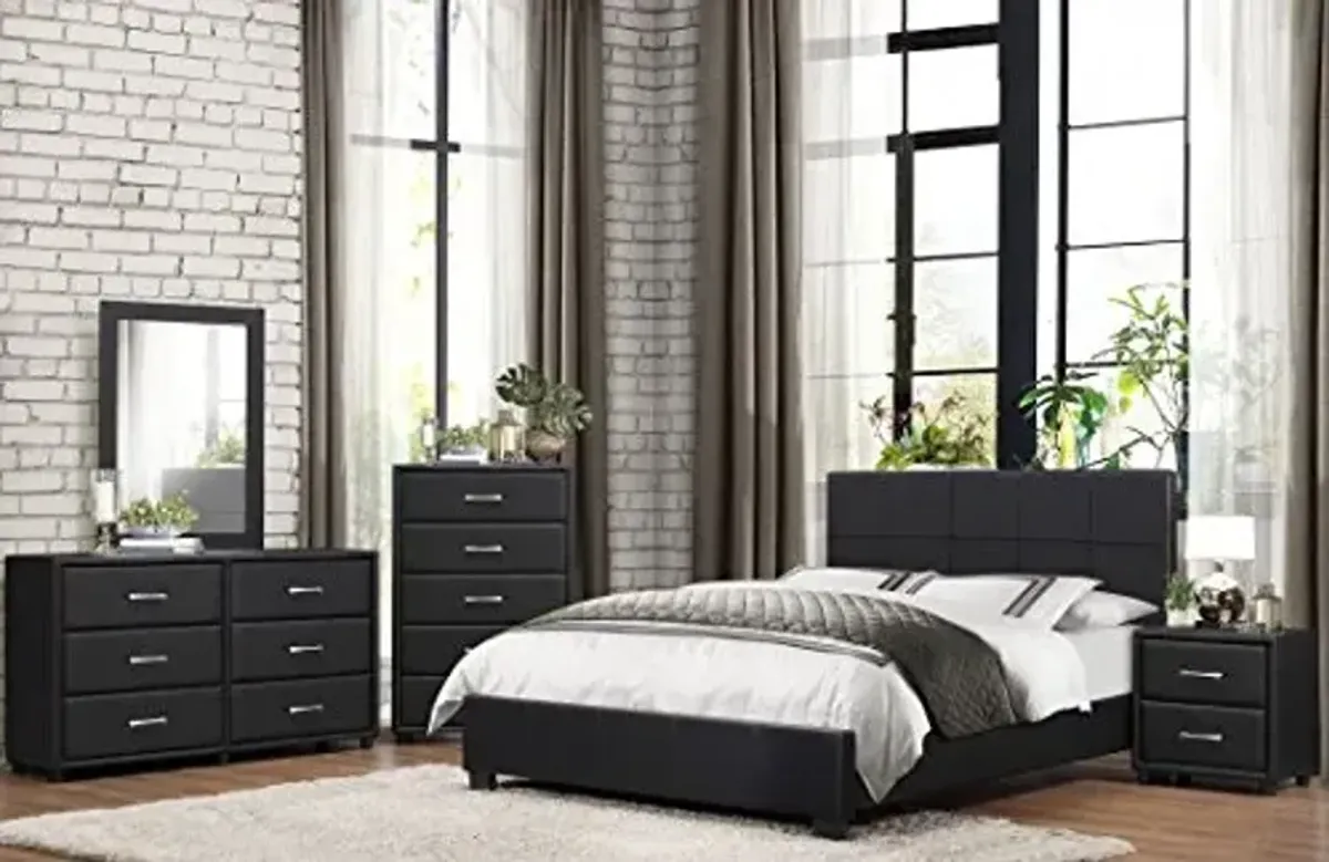 Homelegance Lorenzi Black Upholstered Platform Bedroom Set