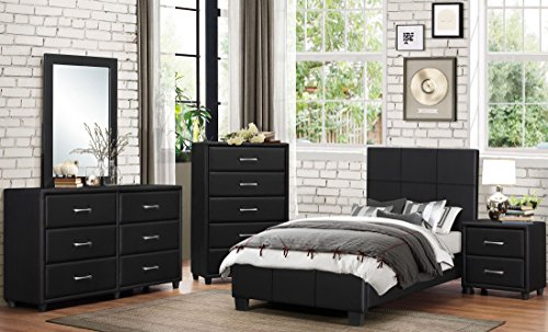 Homelegance Lorenzi Black Youth Upholstered Platform Bedroom Set