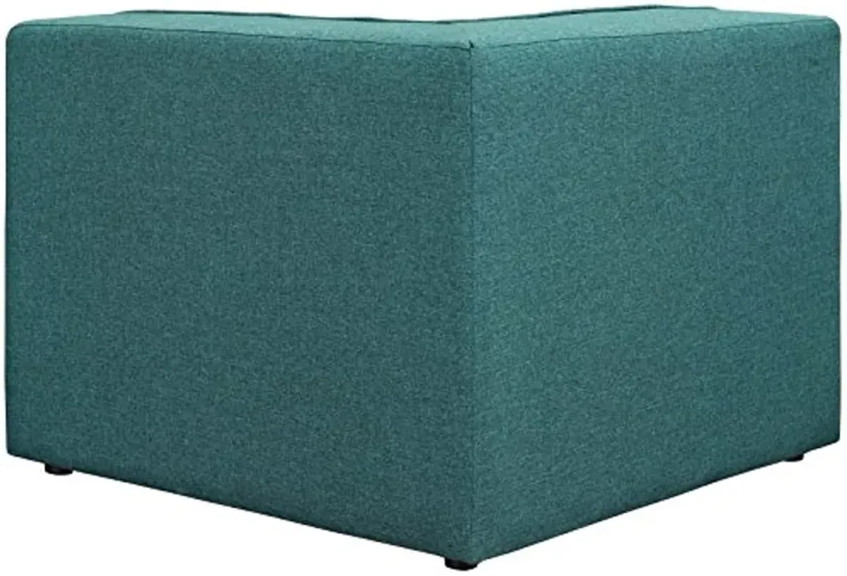 Modway Mingle Polyester Upholstered Generously Padded Corner Seat, Blue Fabric