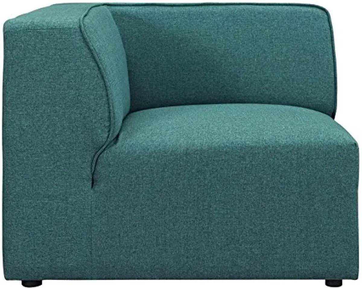 Modway Mingle Polyester Upholstered Generously Padded Corner Seat, Blue Fabric