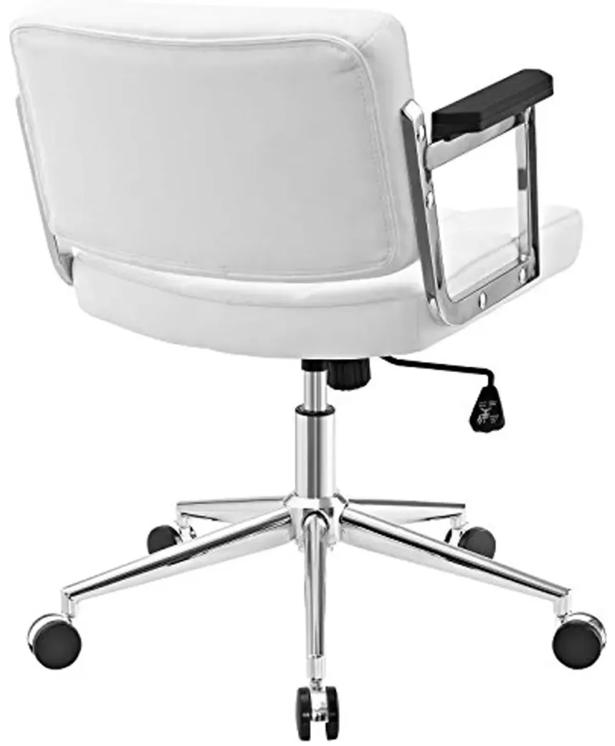 Modway Portray Mid Back Faux Leather Modern Office Chair In White