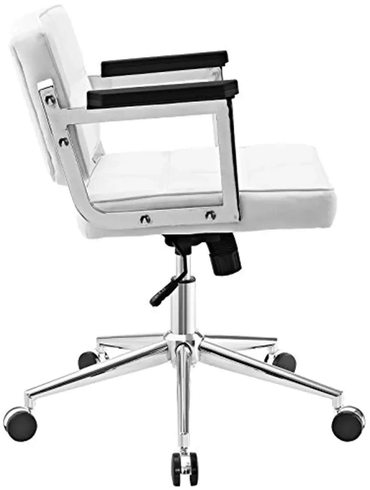 Modway Portray Mid Back Faux Leather Modern Office Chair In White