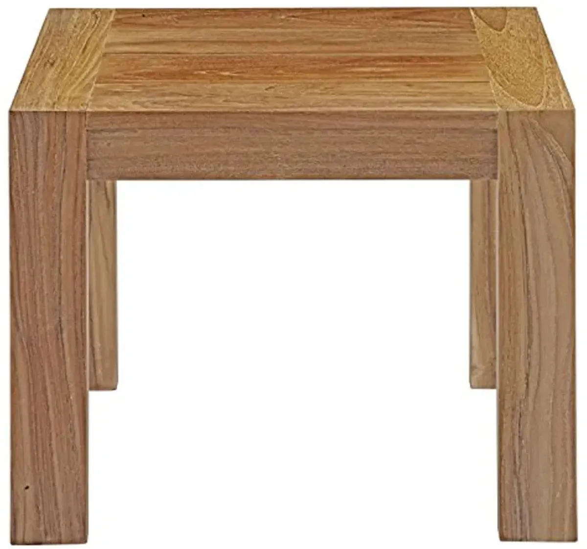 Modway Upland Teak Wood Outdoor Patio Side End Table in Natural