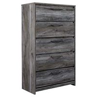 Signature Design by Ashley Baystorm Rustic 5 Drawer Chest of Drawers, Gray