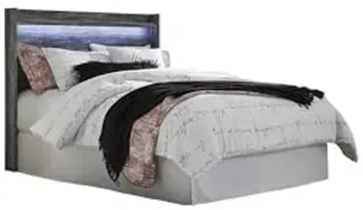 Signature Design by Ashley Baystorm Rustic Coastal LED Panel Headboard ONLY, Queen, Smoky Gray