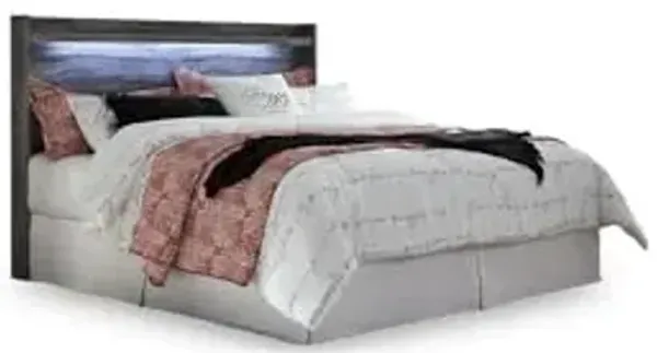 Signature Design by Ashley Baystorm Rustic Coastal LED Panel Headboard ONLY, King, Smoky Gray