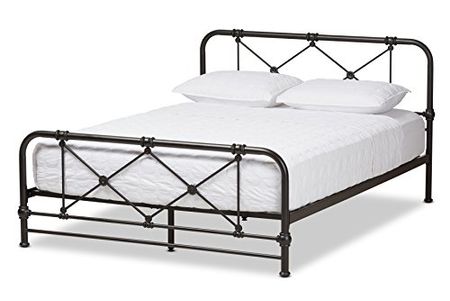 Baxton Studio Beal Modern and Contemporary Metal Platform Bed, Queen, Black Finished